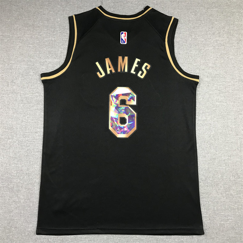 Men's Los Angeles Lakers LeBron James #6 Black Swingman Player Jersey1