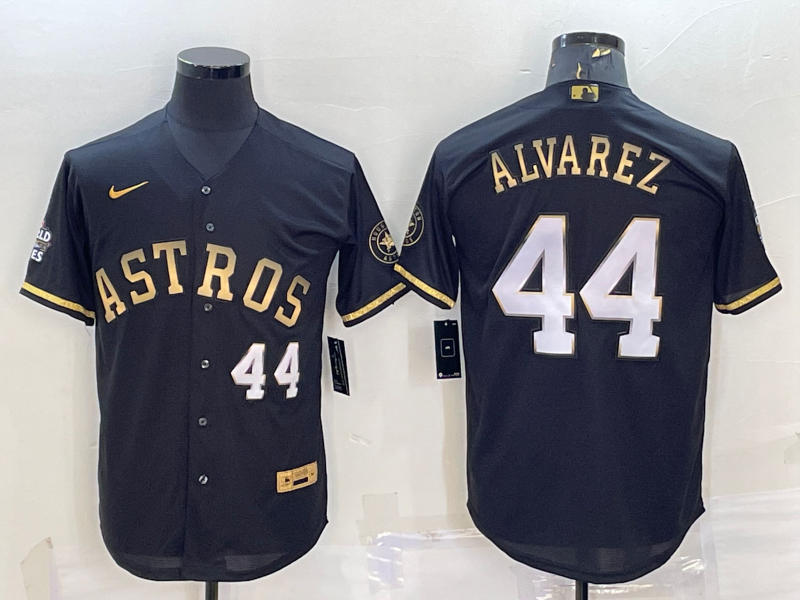 Men's Houston Astros Yordan Alvarez #44 Black Replica Team Jersey1