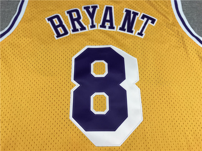 Men's Los Angeles Lakers Kobe Bryant 1996-97 Yellow Hardwood Classics Authentic Jersey1