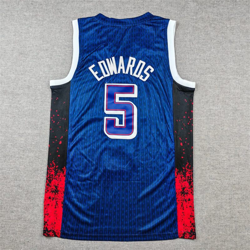 Men's 2024 USA Dream Team Anthony Edwards #5 Navy Authentic Player Jersey