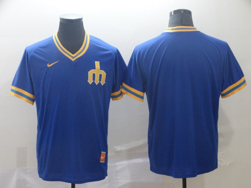 Men's Seattle Mariners Blue Replica Blank Jersey1