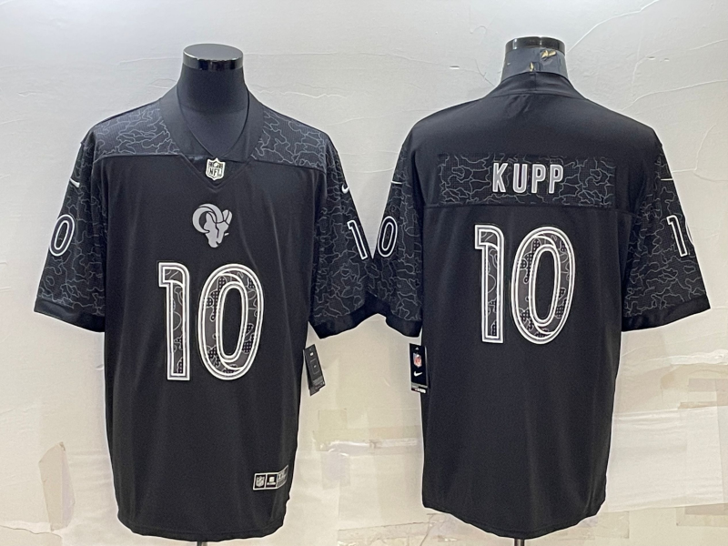 Men's Los Angeles Rams Cooper Kupp #10 Black RFLCTV Limited Jersey1