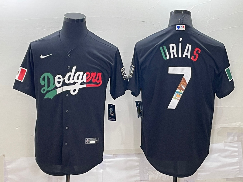 Men's Los Angeles Dodgers Julio Urias #7 Black Stitched Baseball Jersey1