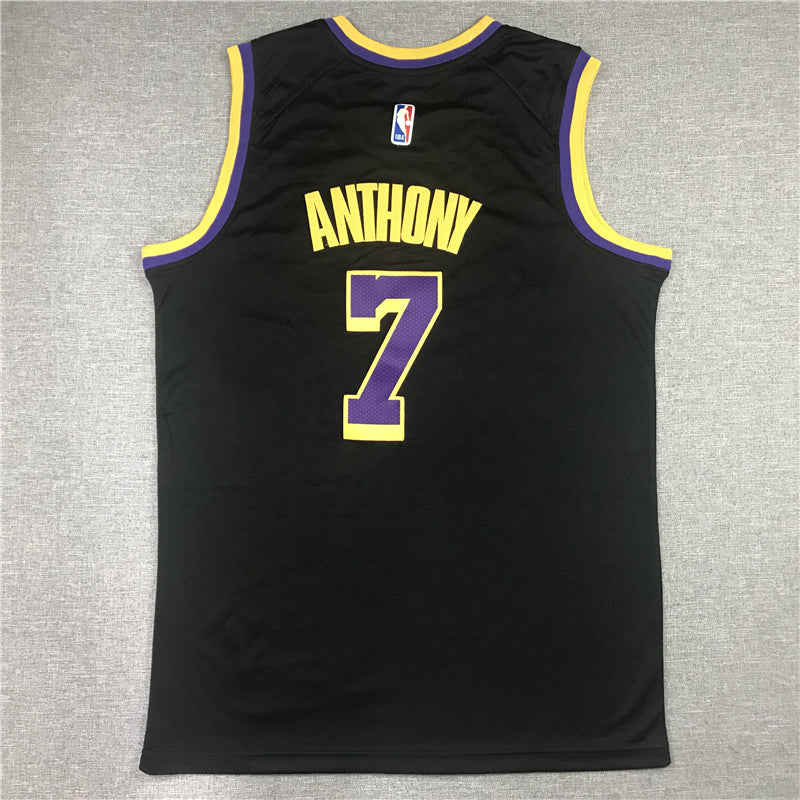Men's Los Angeles Lakers Carmelo Anthony Black 2020/21 Swingman Player Jersey1