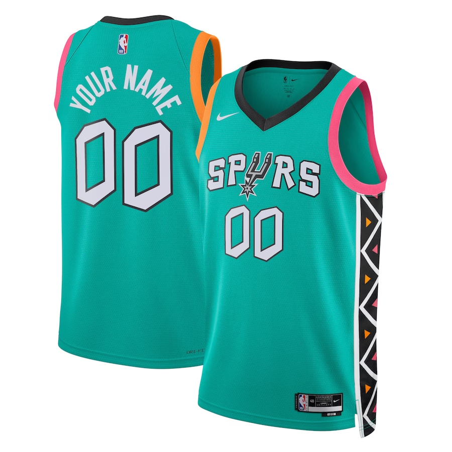 Men's San Antonio Spurs Turquoise 2022/23 Swingman Custom Jersey1 - City Edition