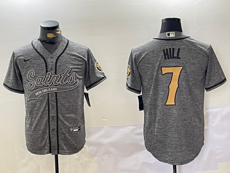Men's New Orleans Saints Taysom Hill #7 Gray Player Jersey1