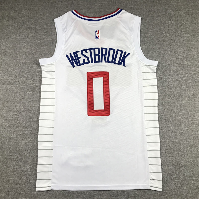 Men's LA Clippers Russell Westbrook Nike White 2022/23 Swingman Jersey1 - Association Edition