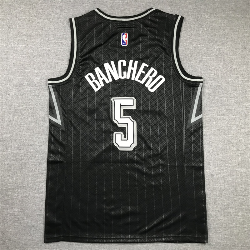 Men's Orlando Magic Paolo Banchero #5 Black 2023/24 Swingman Jersey1 - City Edition
