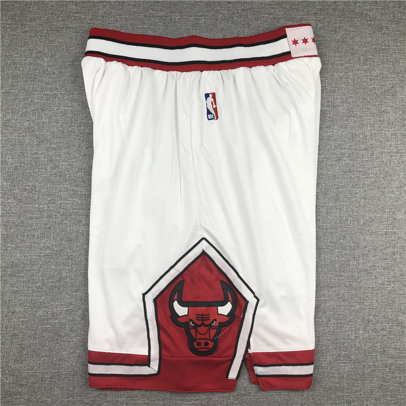 Men's Chicago Bulls White Basketball Shorts1
