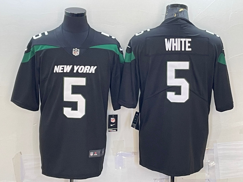 Men's New York Jets Mike White #5 Black Game Jersey1