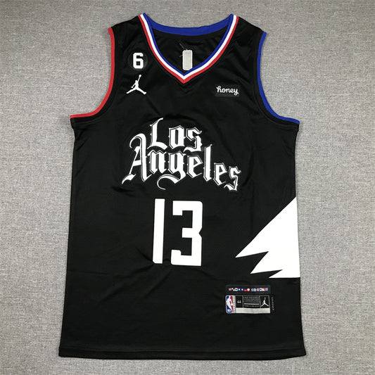 Men's LA Clippers Paul George Jordan Brand Black 2022/23 Statement Edition Swingman Jersey1