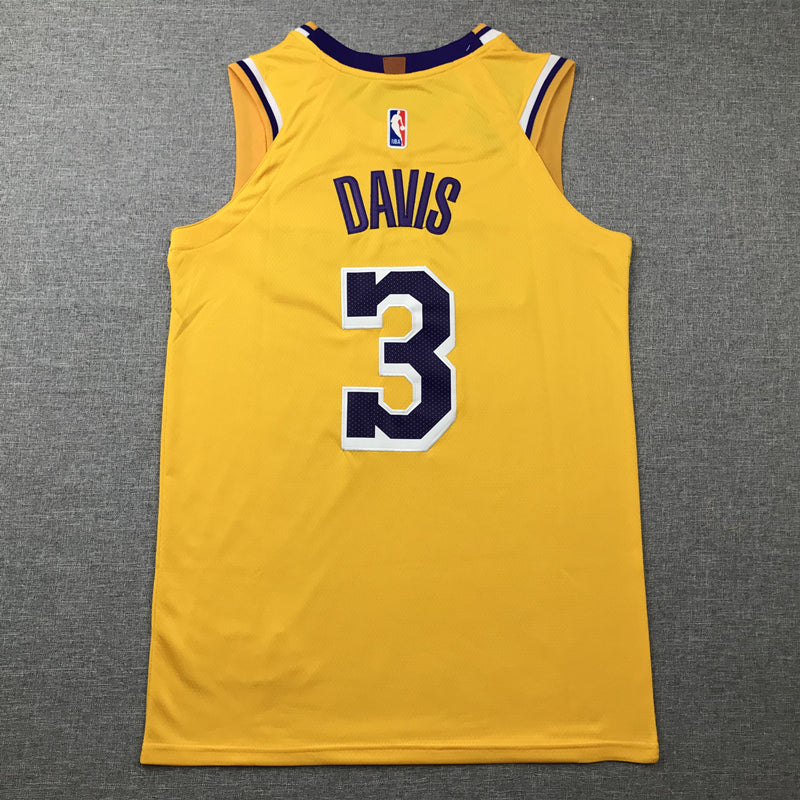 Men's Los Angeles Lakers Anthony Davis #3 Gold 2022/23 Swingman Jersey1 - Icon Edition