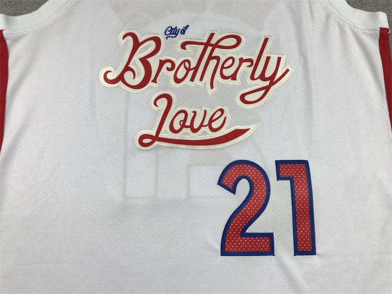 Men's Philadelphia 76ers Joel Embiid #21 White 2022/23 Swingman Jersey1 - City Edition