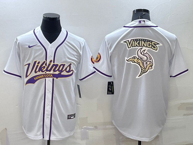 Men's Minnesota Vikings White Game Jersey1