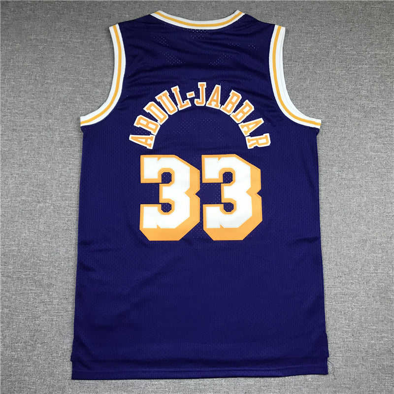 Men's Los Angeles Lakers Kareem Abdul-Jabbar Hardwood Classics Swingman Jersey1