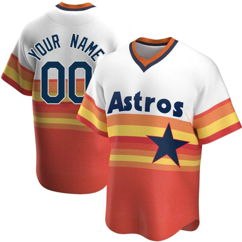 Men's Houston Astros White Home Cooperstown Collection Custom Jersey1