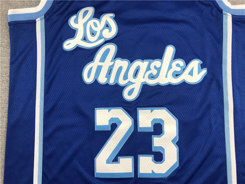Men's Los Angeles Lakers LeBron James #23 Blue Swingman Jersey1