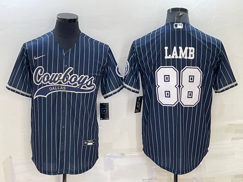 Men's Dallas Cowboys CeeDee Lamb #88 Navy Player Jersey1 Joint Edition