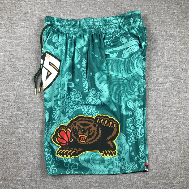 Men's Memphis Grizzlies Tiger Year Limited Edition Green Basketball Shorts1
