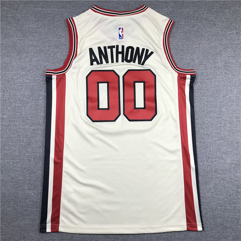 Men's Portland Trail Blazers Carmelo Anthony White Swingman Jersey1 City Edition
