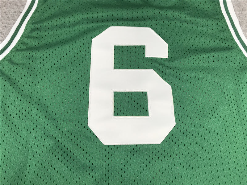 Men's Boston Celtics Bill Russell #6 Kelly Green Hardwood Classics Authentic Jersey1