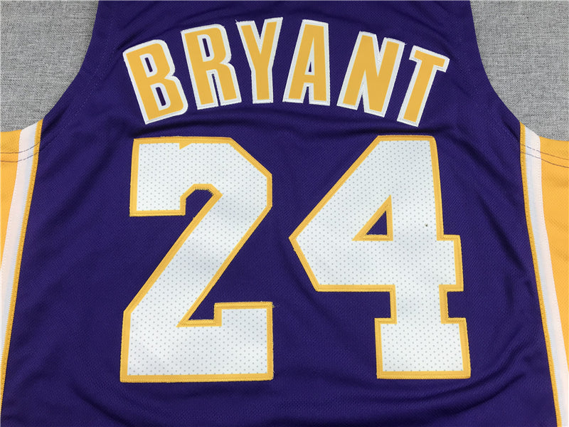 Men's Los Angeles Lakers Kobe Bryant Purple Hardwood Classics Authentic Jersey1