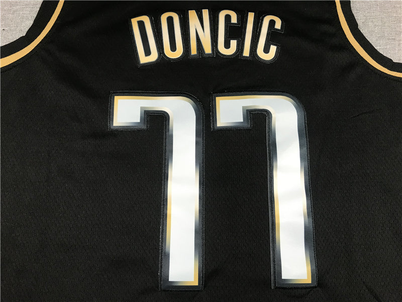 Men's Dallas Mavericks Luka Doncic #77 Swingman Player Jersey1 Black