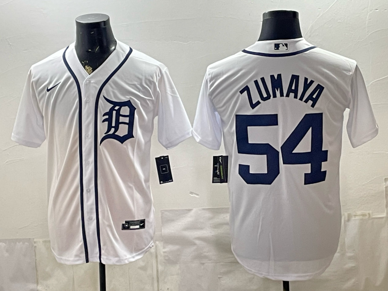 Men's Detroit Tigers Joel Zumaya #54 White Home Replica Jersey