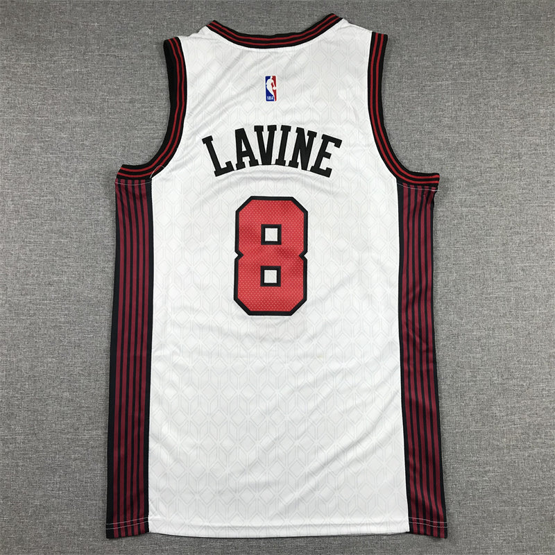 Men's Chicago Bulls Zach LaVine #8 White 2022/23 Swingman Jersey1 - City Edition