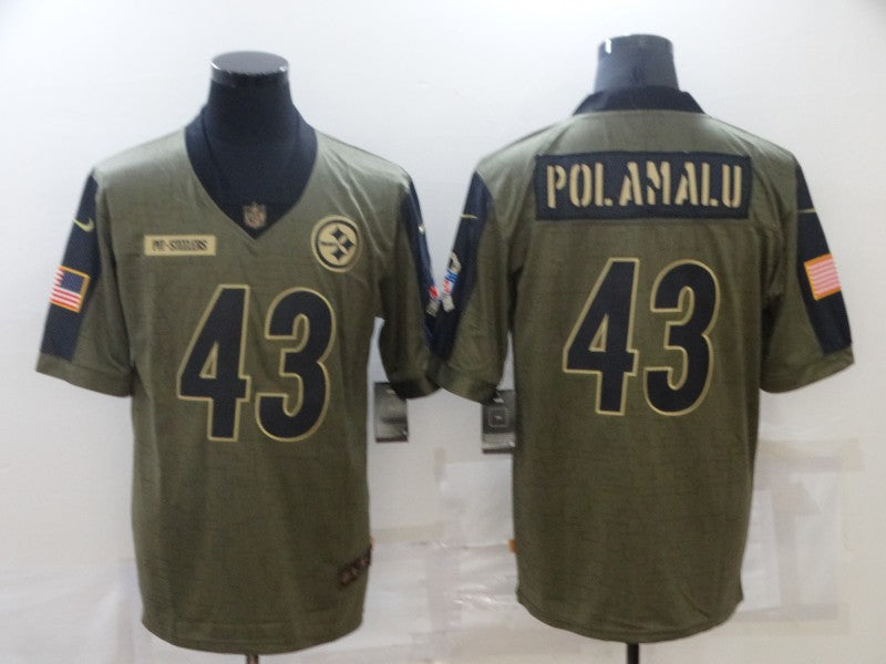 Men's Pittsburgh Steelers Troy Polamalu #43 Brown Game Jersey1