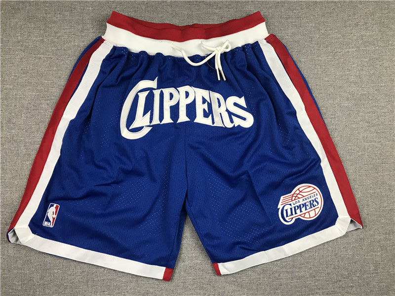 Men's LA Clippers 1984-85 Hardwood Classics Blue Basketball Shorts1