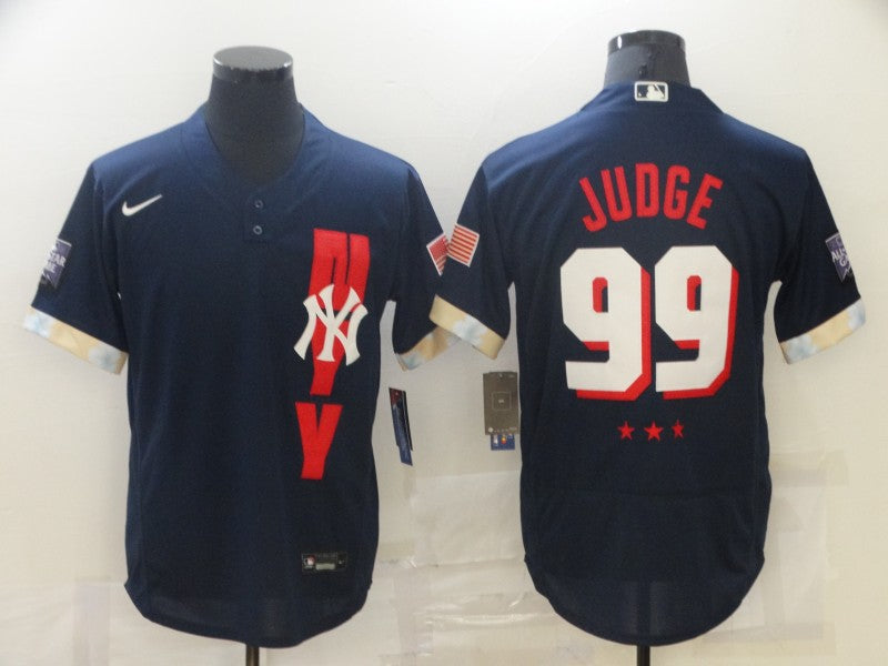 Men's New York Yankees Aaron Judge #99 Navy All Star Game Jersey1