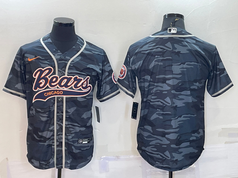 Men's Chicago Bears Grey Camouflage Blank Jersey1