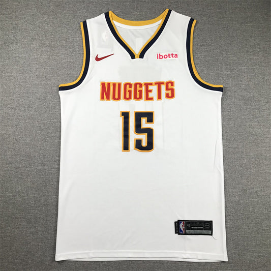 Men's Denver Nuggets Nikola Jokic #15 NBA White 2020/21 Swingman Jersey1
