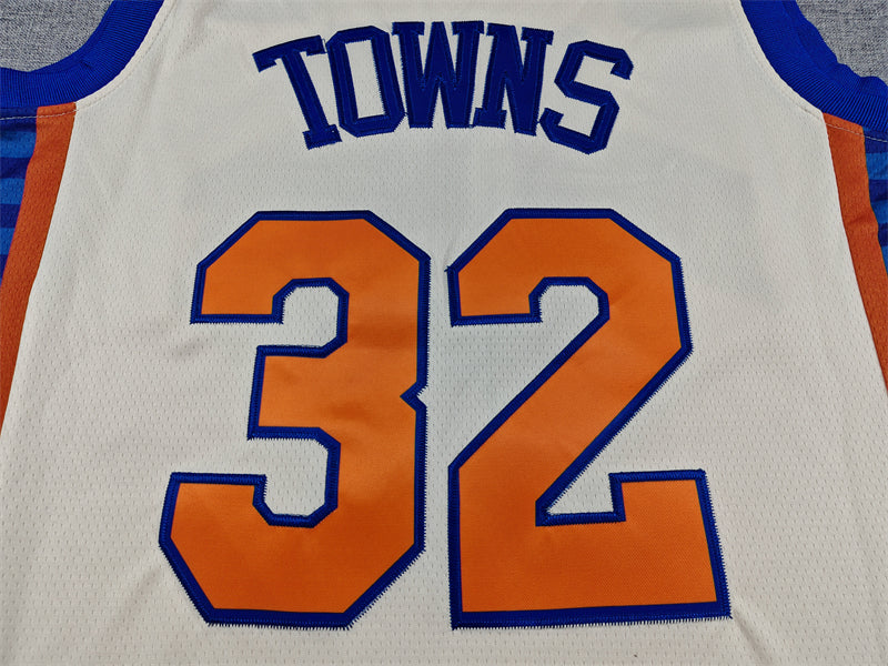Men's New York Knicks Karl-Anthony Towns #32 Cream 2025/26 Game Jersey - City Edition