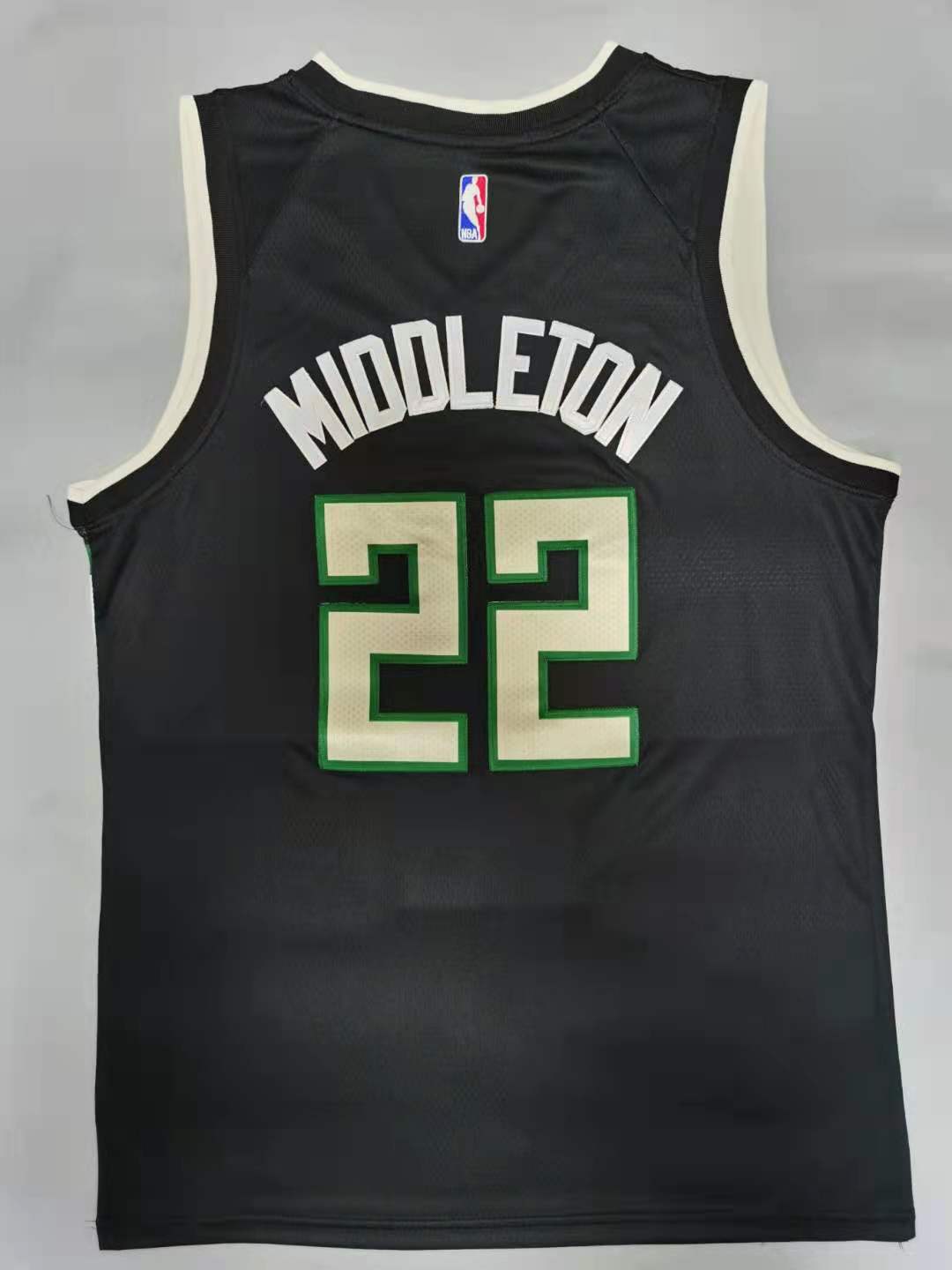 Men's Milwaukee Bucks Khris Middleton Black 2021 NBA Finals Champions Jersey1