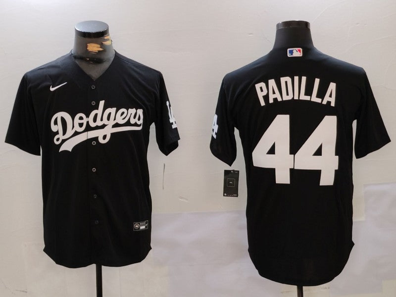 Men's Los Angeles Dodgers Vicente Padilla #44 Black Player Jersey1