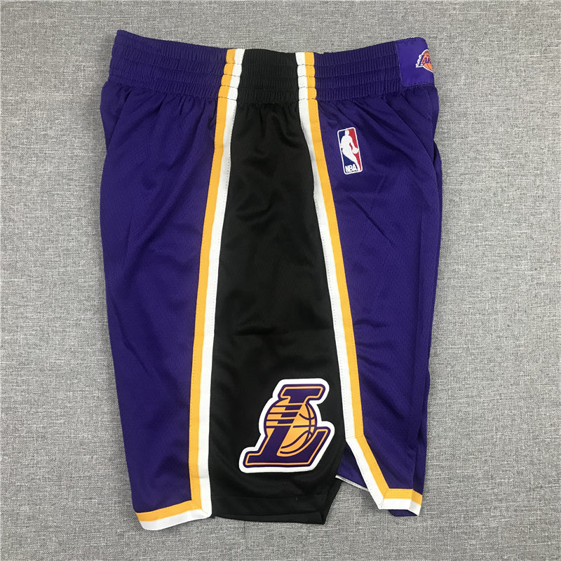 Men's Los Angeles Lakers Purple Hardwood Classics Basketball Shorts1