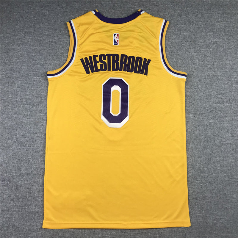 Men's Los Angeles Lakers Russell Westbrook Gold 2020/21 Fast Break Player Jersey1