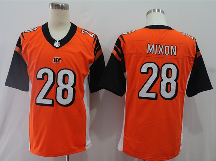Men's Cincinnati Bengals Joe Mixon #28 Orange Game Jersey2