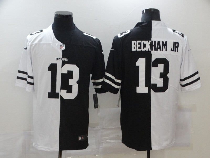 Men's Cleveland Browns Odell Beckham Jr. #13 Black/White Game Jersey1