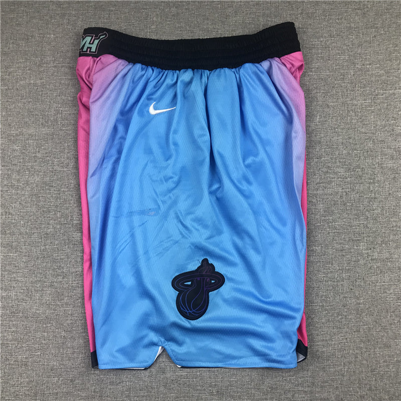 Men's Miami Heat Pink/Blue City Edition Basketball Shorts1