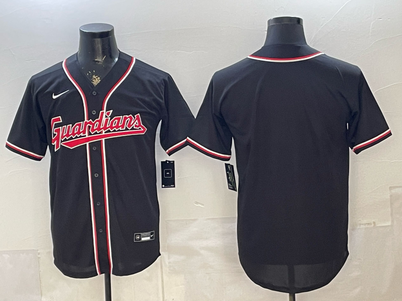 Men's Cleveland Guardians Fashion Replica Black Out Jersey