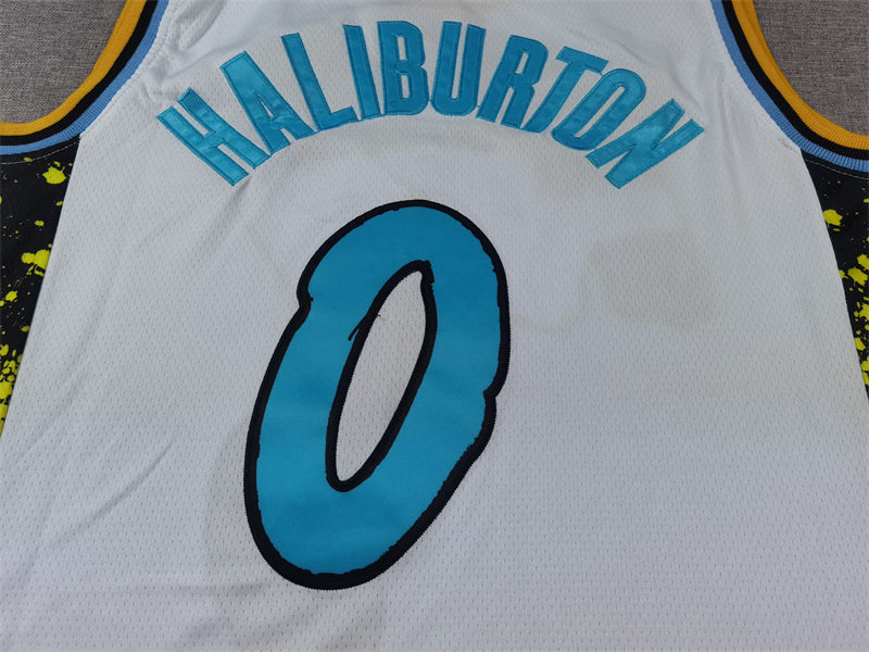 Men's Indiana Pacers Tyrese Haliburton #0 White 2024/25 Swingman Player Jersey1 - City Edition