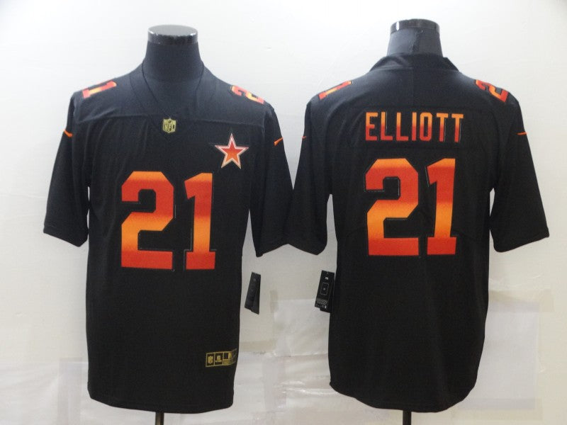 Men's Dallas Cowboys #21 Ezekiel Elliott Black Game Jersey1