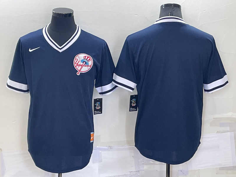 Men's New York Yankees Navy Cooperstown Collection Blank Jersey1