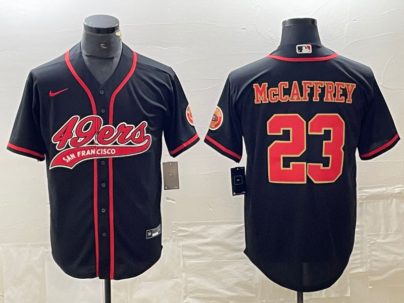 Men's San Francisco 49ers Christian McCaffrey #23 Black Fashion Jersey2 Joint Edition
