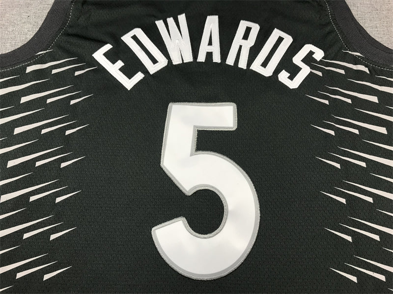 Men's Minnesota Timberwolves Anthony Edwards #5 Gray Swingman Player Jersey1