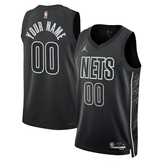 Men's Brooklyn Nets Black 2022/23 Swingman Custom Jersey1 - Statement Edition