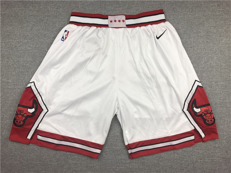 Men's Chicago Bulls White Basketball Shorts1